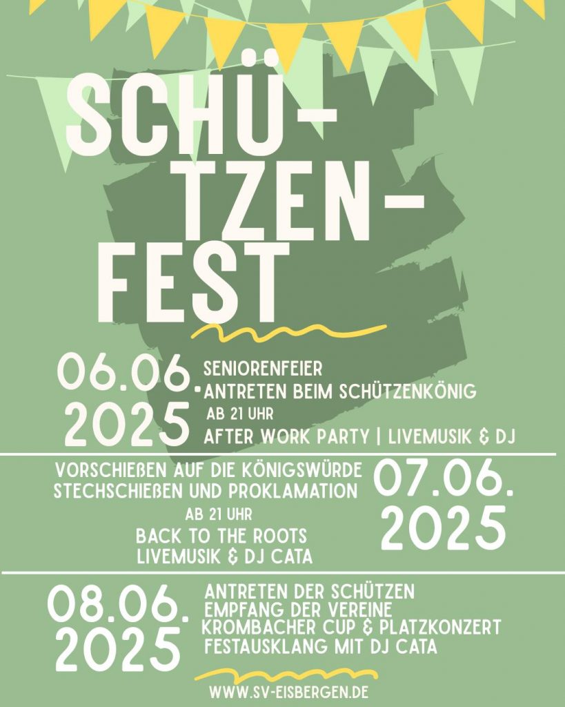 Plakat Highlights Schützenfest Eisbergen 2025